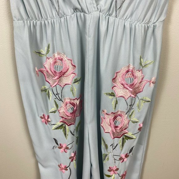 ASOS Gray Jumpsuit with Pink Floral Design - Picture 5 of 12